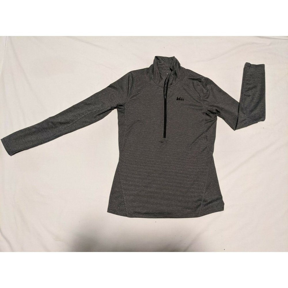 REI Co Op Womens Base Layer Pullover Shirt Size S Green Half Zip Up Lightweight